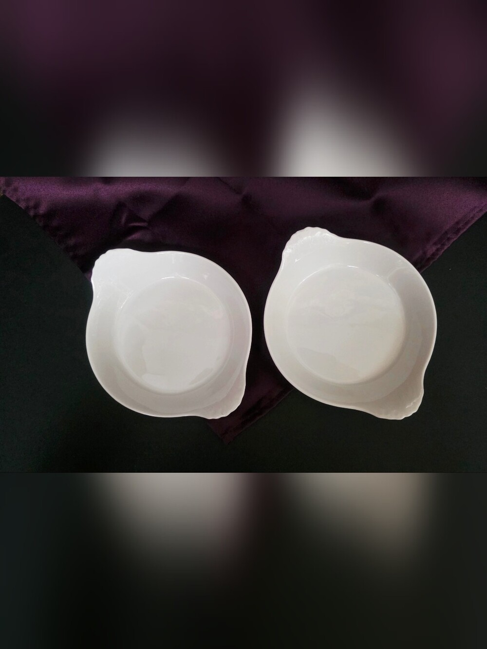 Set 2 Vintage APILCO Round Au Gratin Dish Classic Whiteware 7 x 5 1/2"